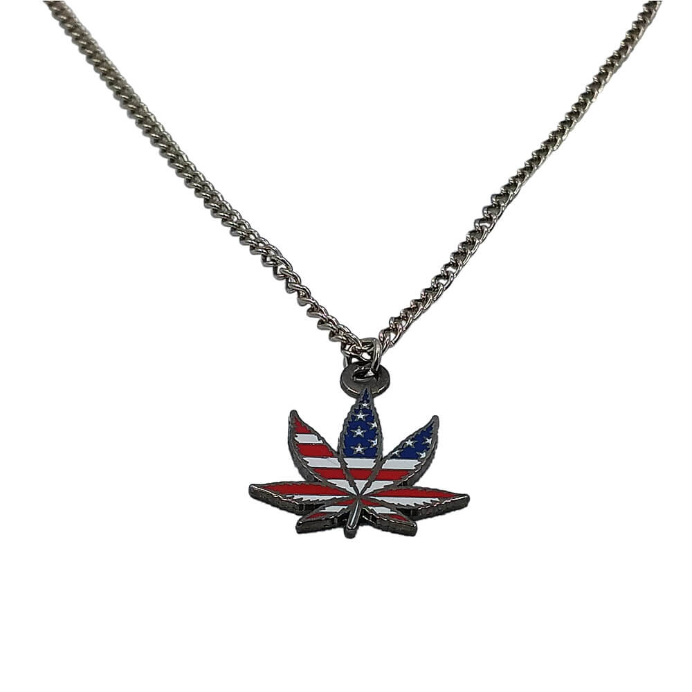 American Flag Pot Leaf Necklace Other Jewelry Assembled In Merica American Flag Pot Leaf Necklace Prev